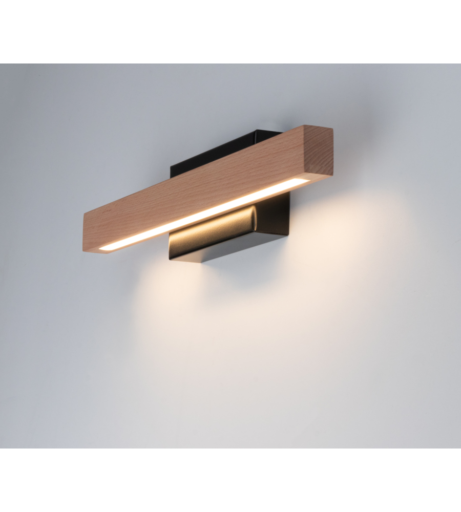 APPLIQUE LED ONLI "DORA" METALLO E LEGNO, 60X5,6X8 CM